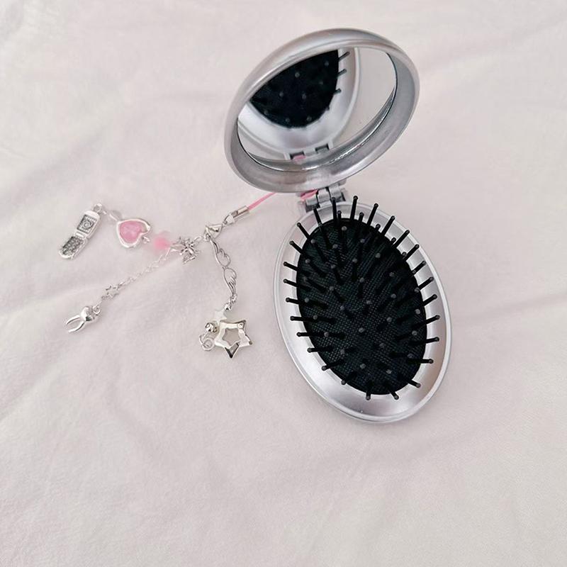 

Y2K Бант Ретро Симуляция Раскладушка Складная Расческа с Воздушной Подушкой Зеркало для Макияжа Шарм для Сумки Подвеска