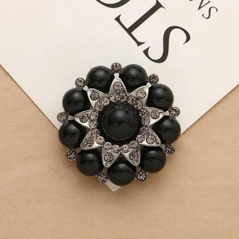 1pcs Round Metal Rhinestone Buttons Shank Invitation Ribbon Wedding Decorative DIY For Sewing Fur Coat