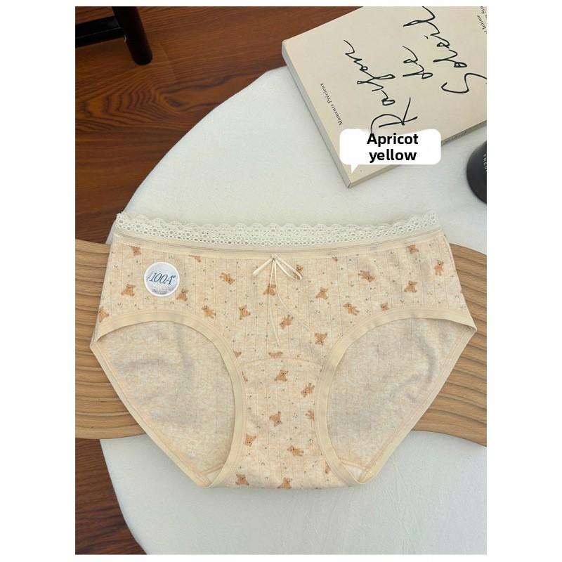 Ladies Summer Sweet Cotton 10A Antibacterial Breathable Cotton Crotch Briefs