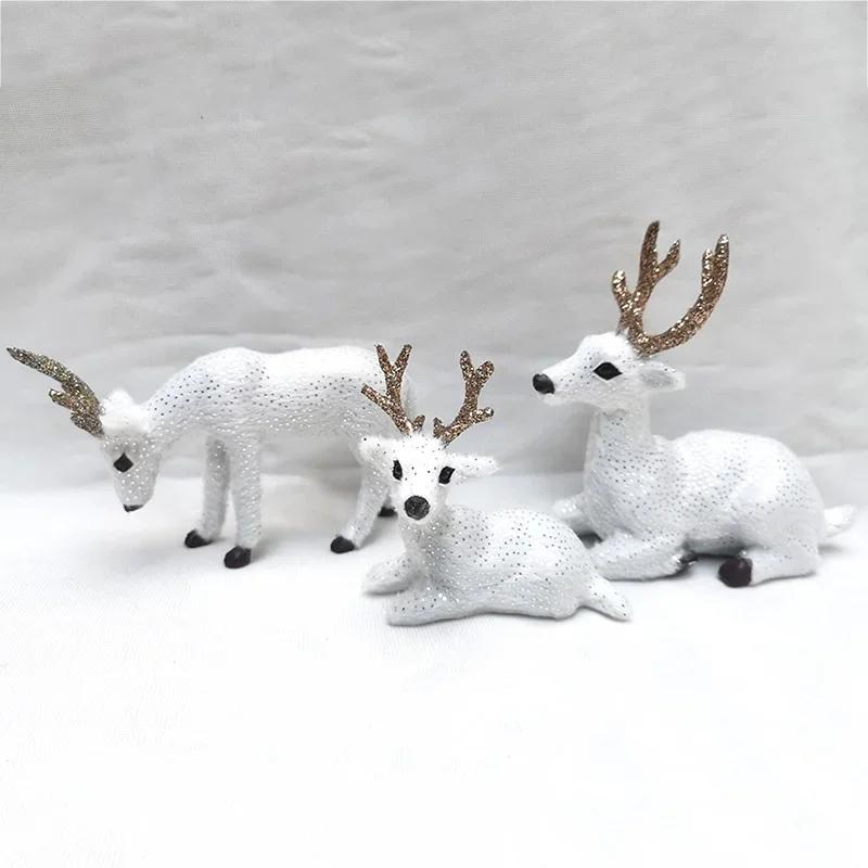 Simulated Animals Sika Deer Christmas Reindeer Gifts Deer Elk Christmas Deer Decorations Plush Doll Ornaments