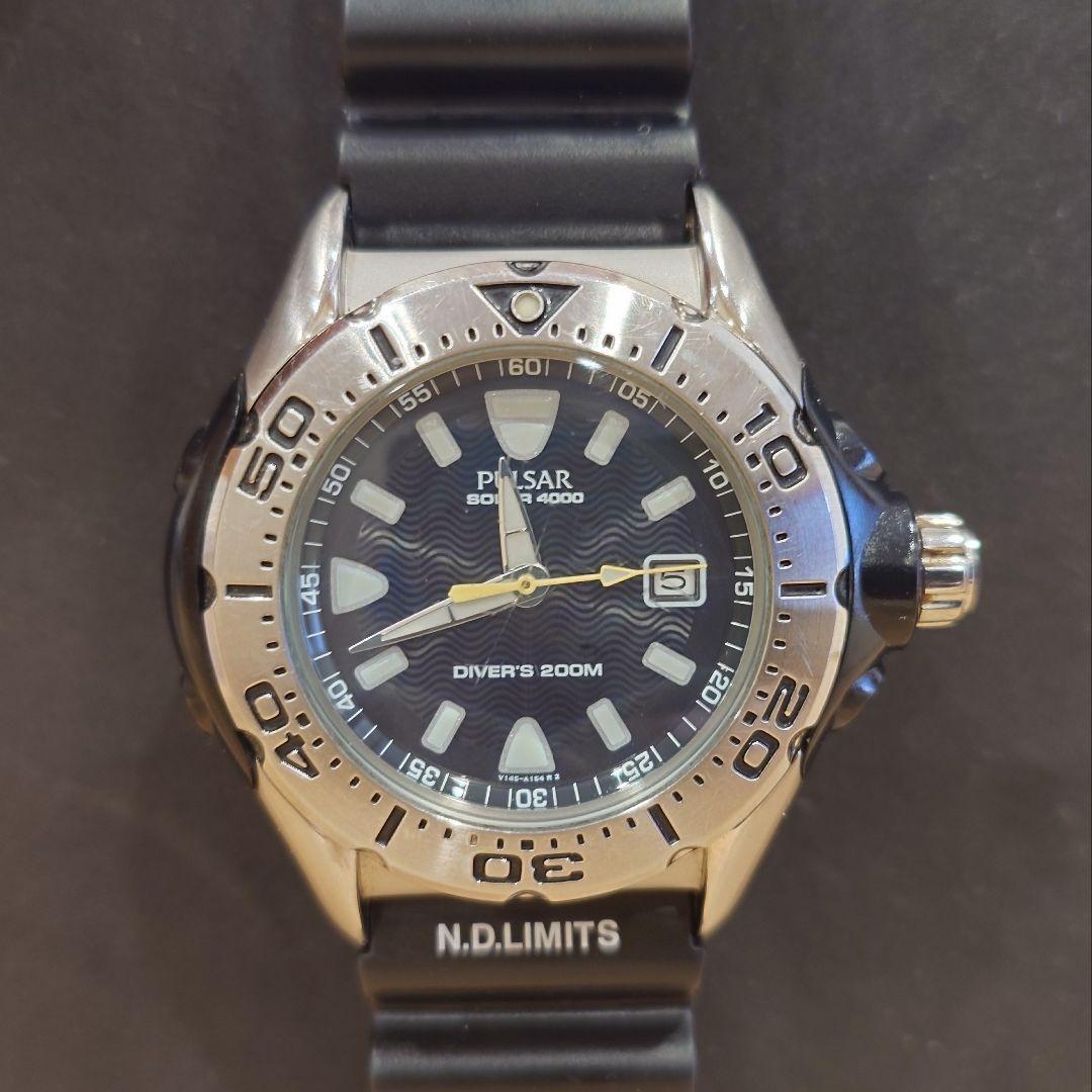 Used [Product in operation] SEIKO PULSAR Solar Diver 200m waterproof [Product stored in a moisture-proof warehouse]