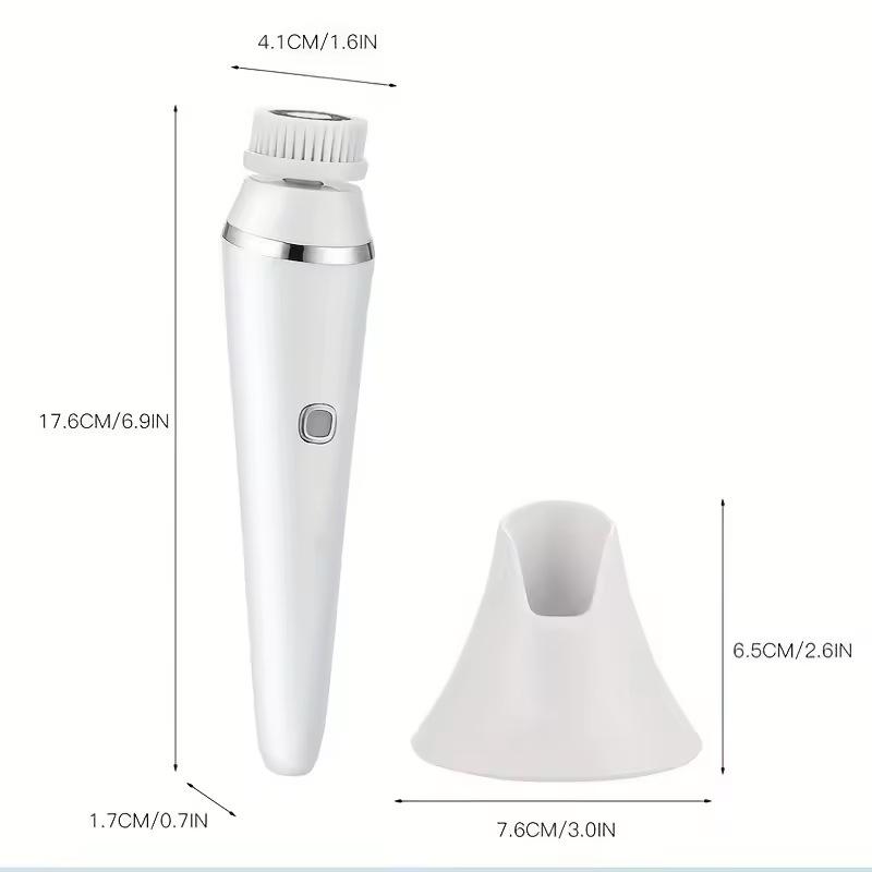 4-in-1 Waterproof Electric Facial Cleansing Brush with Deep Pore Cleansing and Silicone Massager