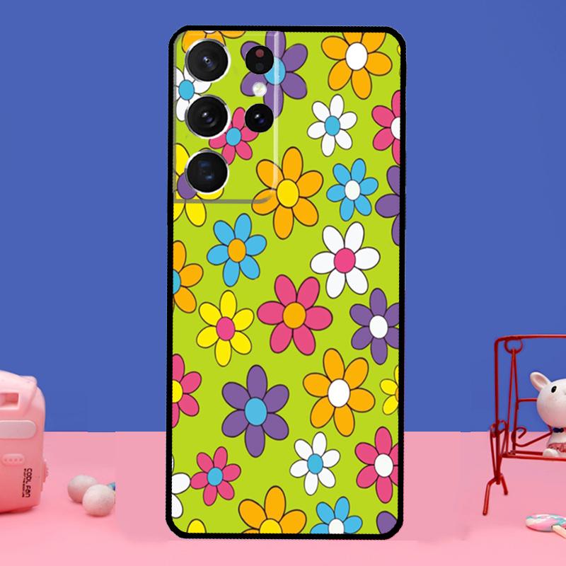 Flori Groovy Hippie Boem Floral Retro Pentru Samsung Galaxy S20 FE S21 S22 Ultra Note 20 Ultra S9 S10 Note 10 Plus Husă