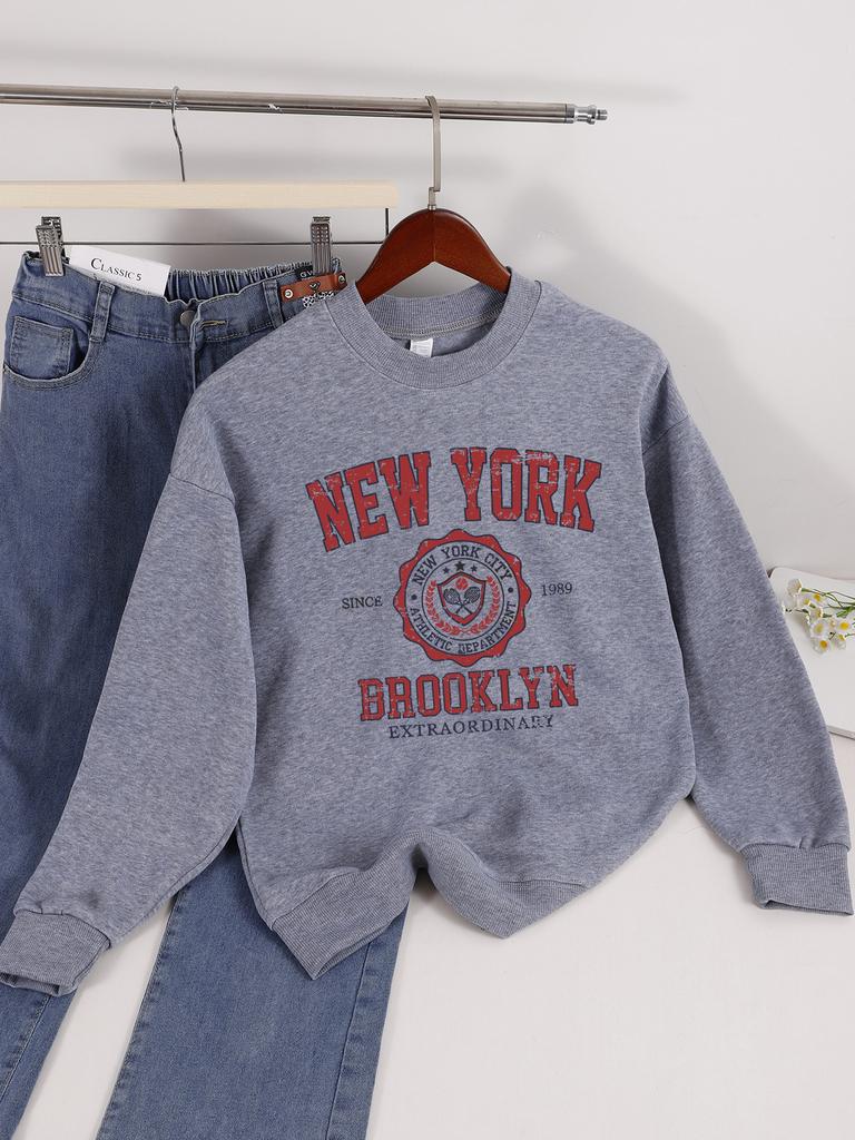 Damskie bluzy dresowe casualowe z nadrukami literowymi Chicago USA, pulower modny z okrągłym dekoltem, oversize, hoodie z polaru, ciepłe ubrania jesienne dla kobiet