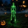 Festive Outdoor Party Lighting Solar Skeleton Garden Stake Light Halloween 3D Glowing Skull Yard Lights Decor with LED Waterproof Lawn Lamp