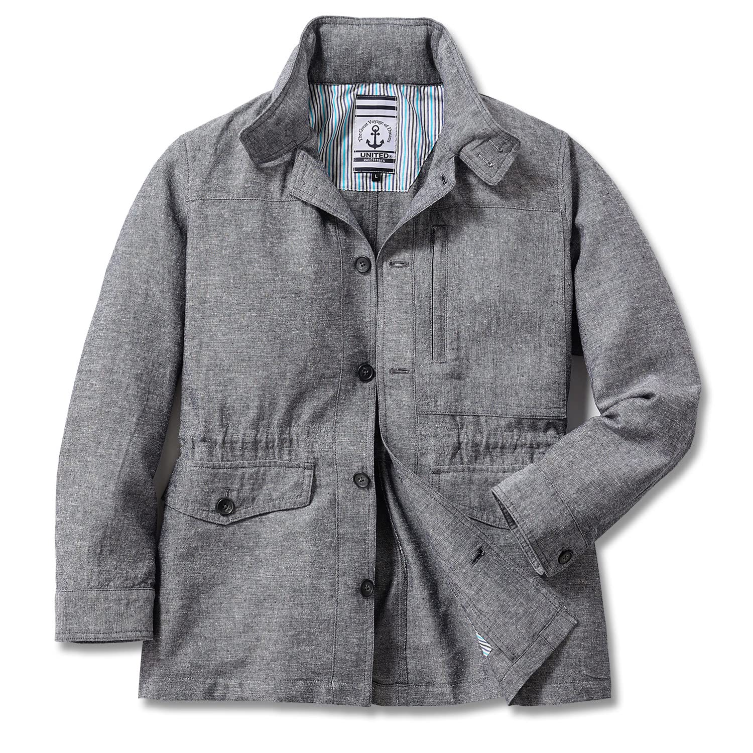 

UNITED Blouson Men s Denim-Style (Size 3L, Gray) серый
