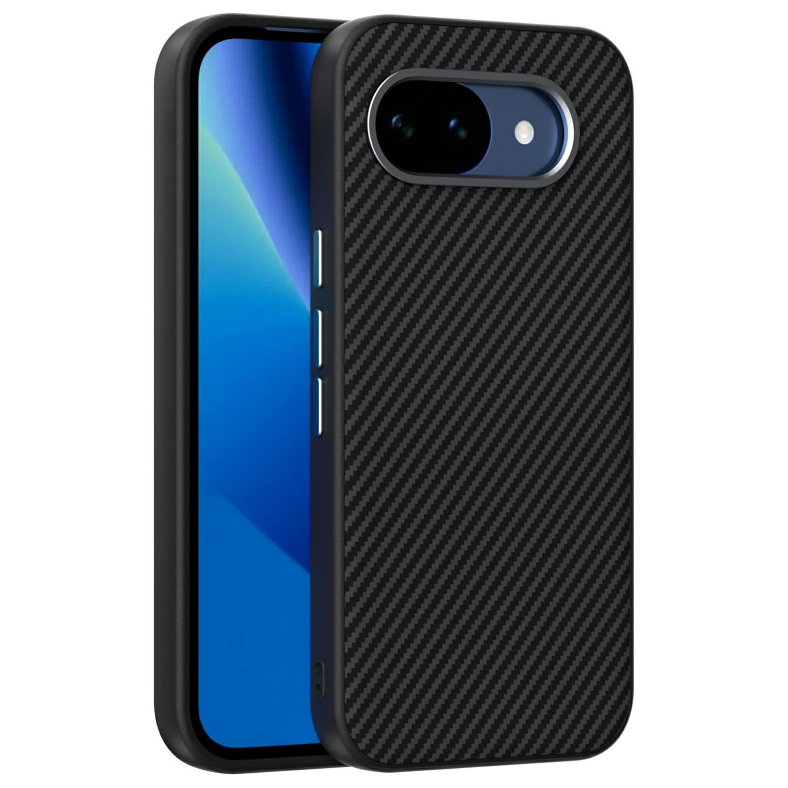 ABEEL For Google Pixel 10a Magnetic Case Carbon Fiber Texture TPU PC PU Phone Back Cover