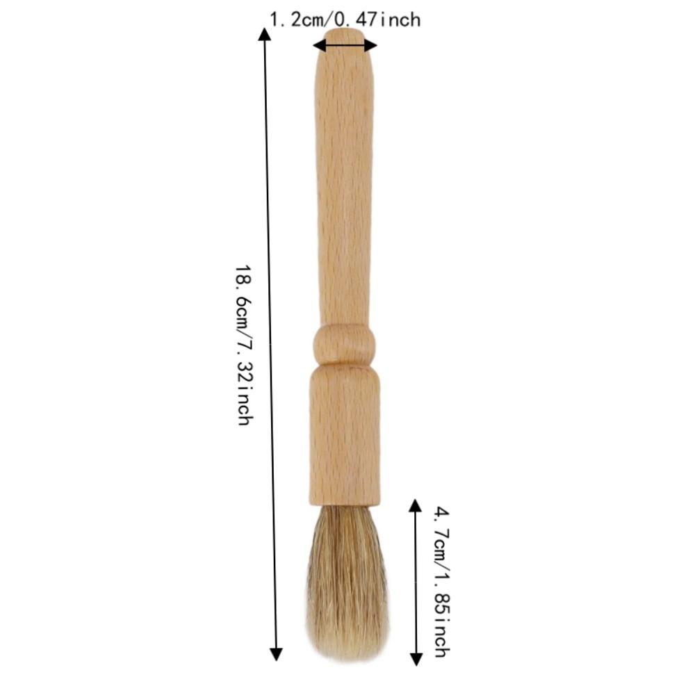 2PCS Long Handle Cleaning Brush Wooden Handle Powder Cleaning Brush  Coffee Machine