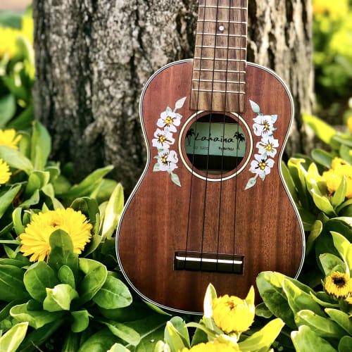 Hibiscus Rosetta Ukulele Soundhole Inlay Sticker