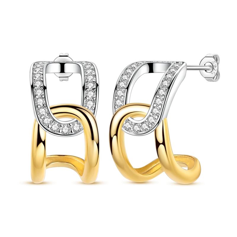 Boucle d'oreille en Argent 925 Série Dorée Boucle d'oreille Anneau Pour Femme Serpent Cœur Étoile Original Boucles d'oreilles Bijoux Mode