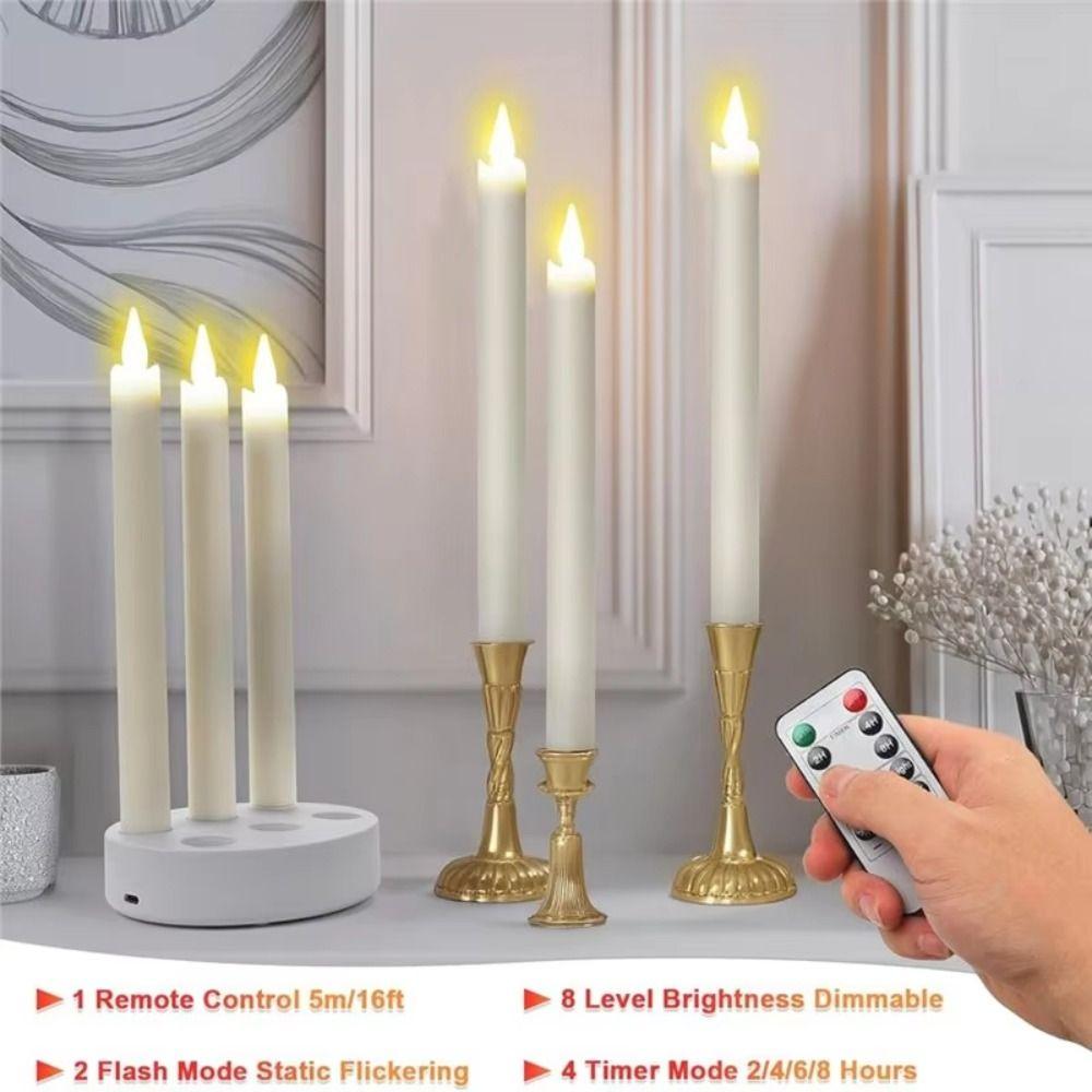 Remote Controlled LED Taper Candles Flickering Effect Atmosphere Night Lamp  Home Wedding Decor