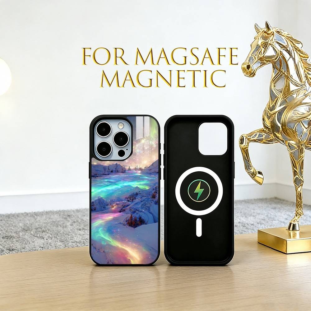Northern Lights Phone Case For iPhone17,16,15,14,13,12,11 Plus,Pro Magnetic with Magsafe Wireless Charging