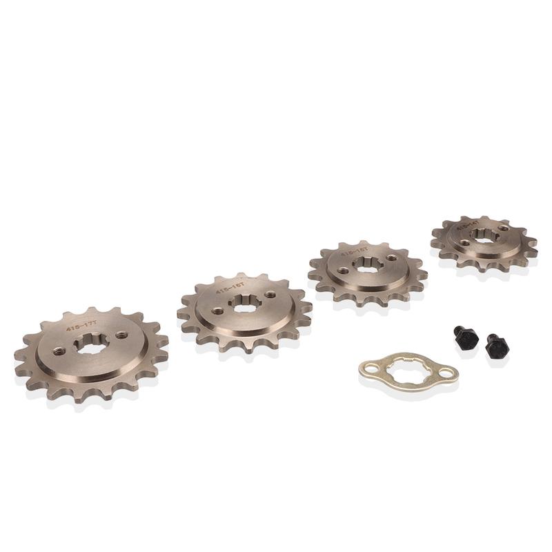 415 Chain 17mm 14T 15T 16T 17T Teeth Front Engine Sprockets With Retainer Plate Locker For Motorcycle Motorized Bicycle Moped
