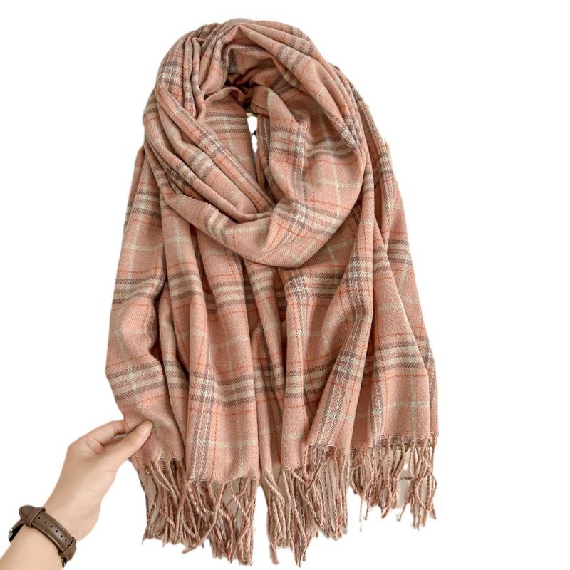 Scarf Women's Winter Premium Plaid Shawl Student Couple Warm Thickened Scarf