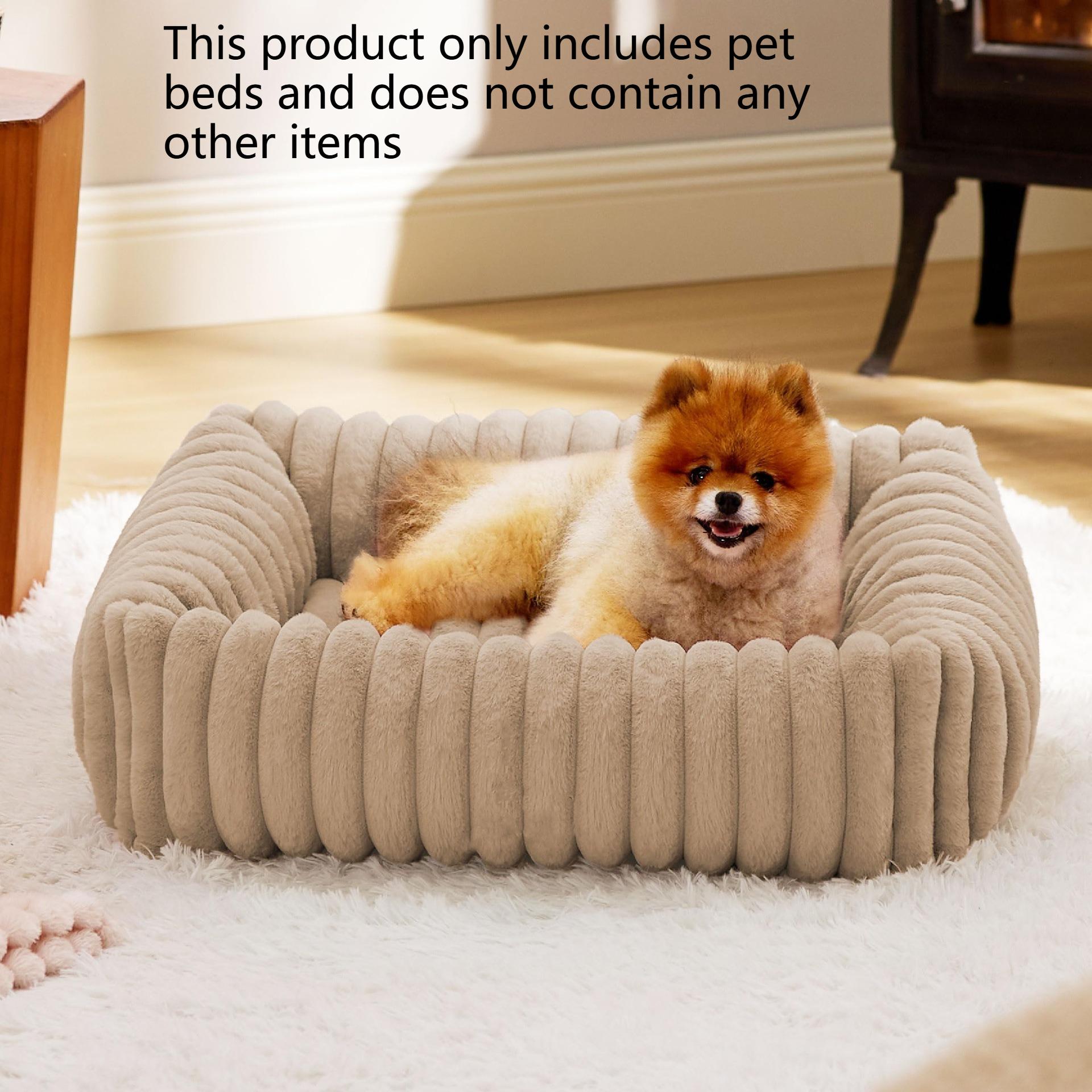 

Creative Solid Color Simple Style Dog and Cat Nest Suitable for All Seasons Warm Breathable Plush Soft Pet Nest Pet Supplies 50x48x15cm грязно-белый