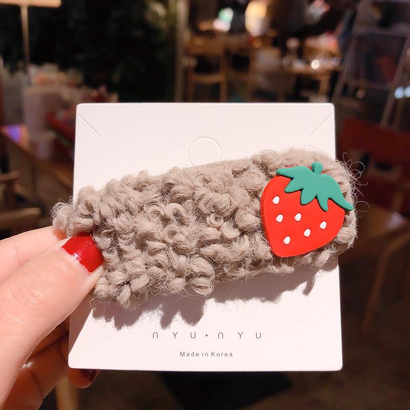 Korean Influencer Lambswool Mori Girl Hair Clip - Plush Fairy Side Hairpin