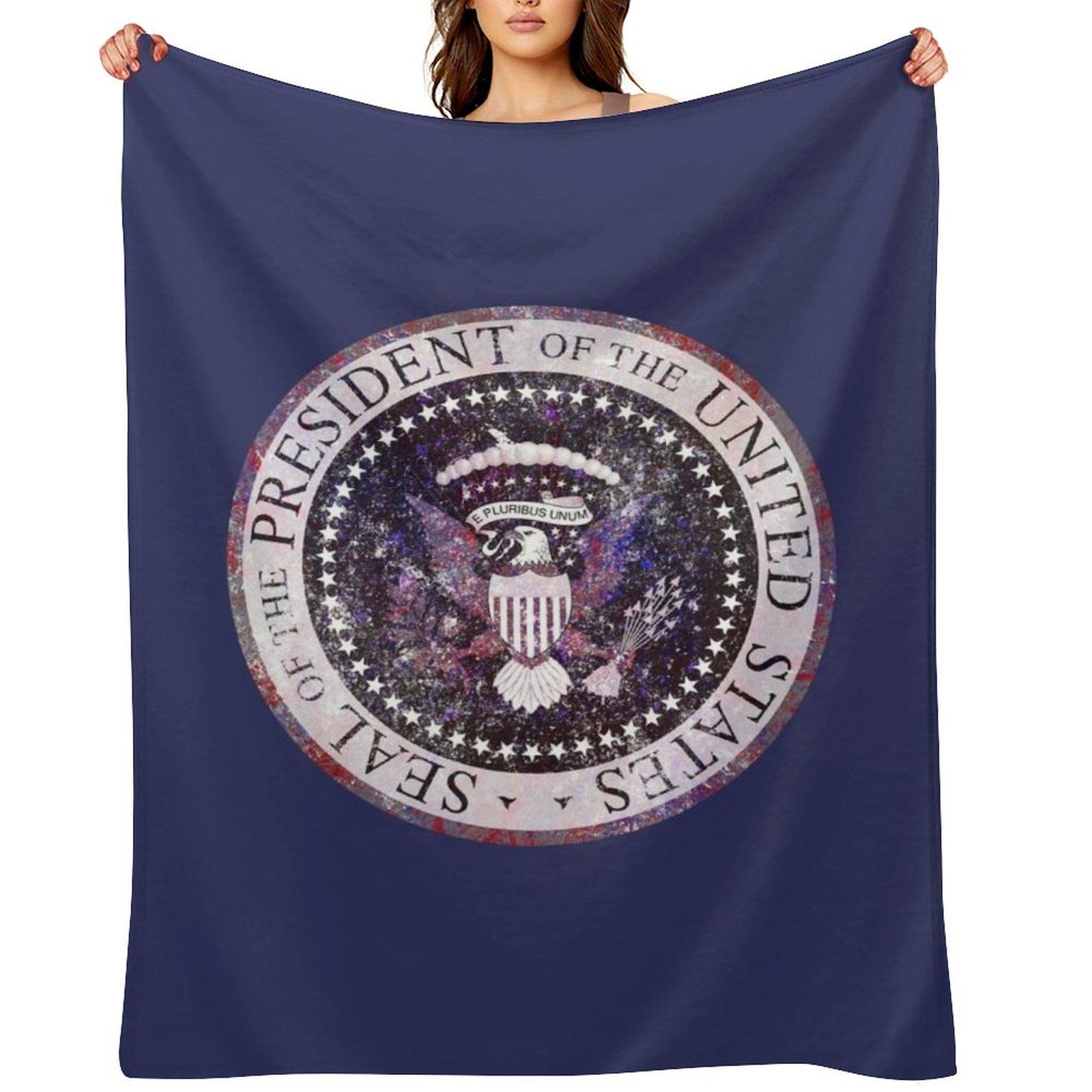 

Presidential Seal Throw Blanket warm for winter Single Soft Plush Plaid For Sofa Thin Blankets 30x40in