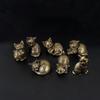 Retro Small Cat Brass Metal Statue Ornament Animal Figurines Figurine House Decoration Office Desktop Ornaments Mini Statue