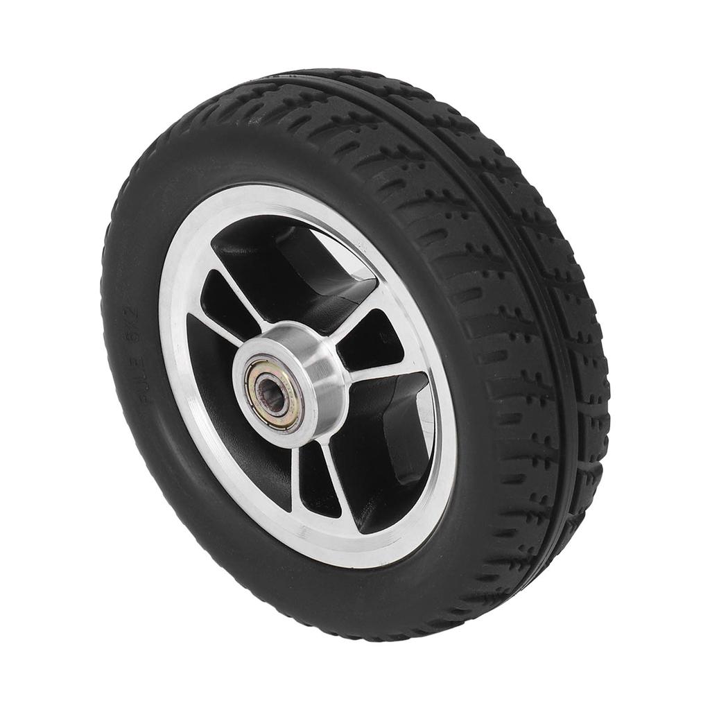 6 Zoll Rollstuhlrad Licht Robuste Aluminiumlegierungsnabe Leise Rutschfest Sicher PU Vollrad