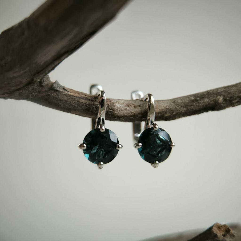 Silver Earrings with Topaz London Blue (2188728)
