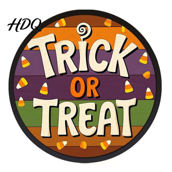 Halloween Holiday Decorations LED Glowing Hanging Decor Acrylic Window Ornament with Light Spooky Durable Signs Sign for Door Wall Haunted