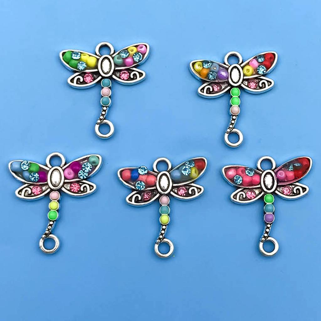 5/6pcs Zinc Alloy Colorful European and American Style Small Pendants Charms Connectors For Jewelry Making Bracelet Findings