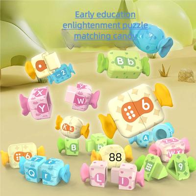 Giocattolo Educativo Montessori a Forma di Caramella Giochi Creativi di Abbinamento Colori per Bambini Imparare Numeri Lettere Cognitivo Giocattoli Parish