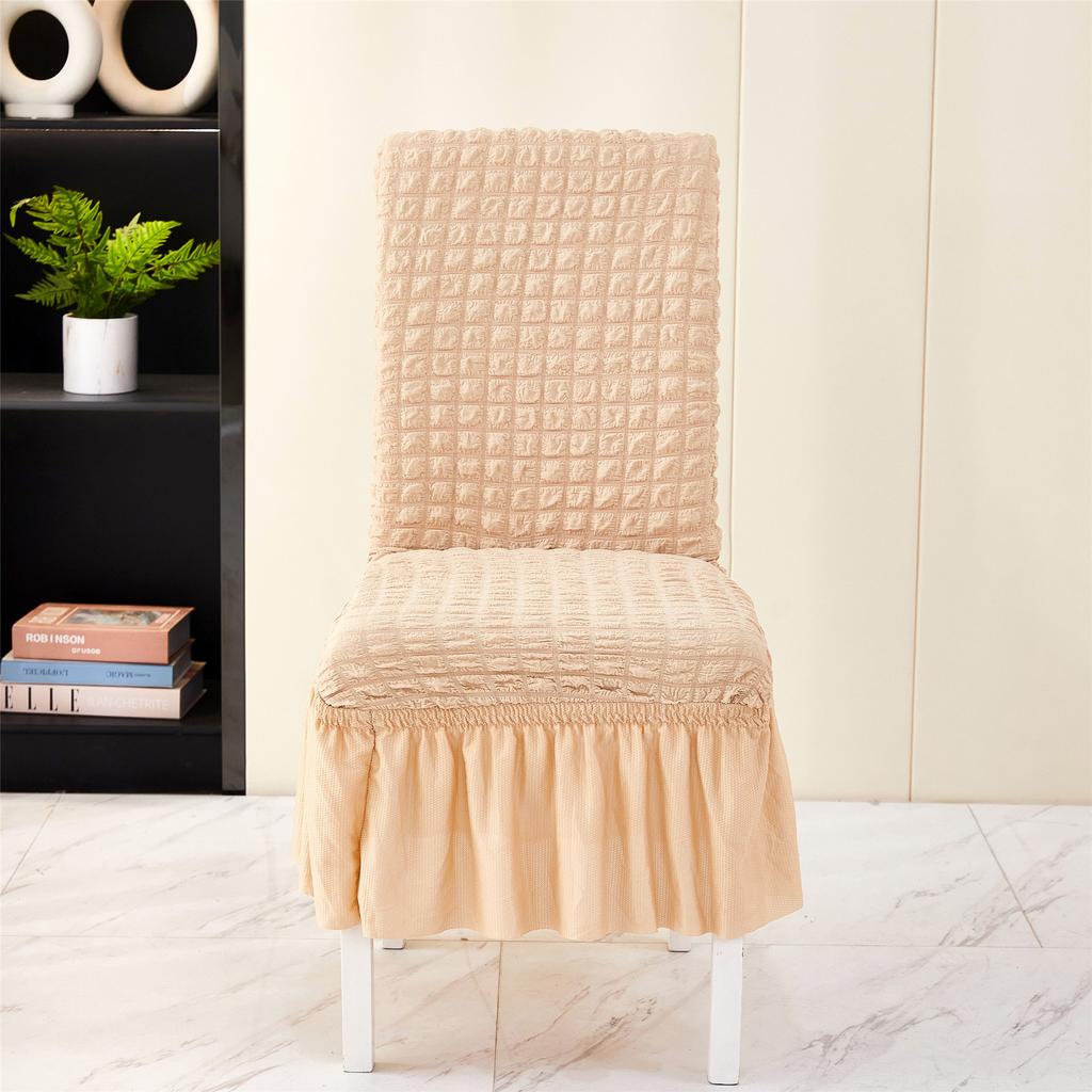 2pcs Chair Covers, Universal Stretch Dining Room Chair Covers With Skirt, Removable Parsons Chair Slipcover For Kitchen Wedding Party Banquet