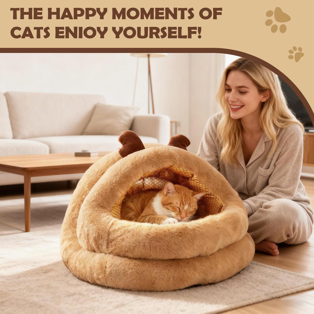 Christmas Cat Bed Washable Cold Weather Christmas Reindeer Shape Cat House For Small Medium Large Breeds Living Room Bedroom