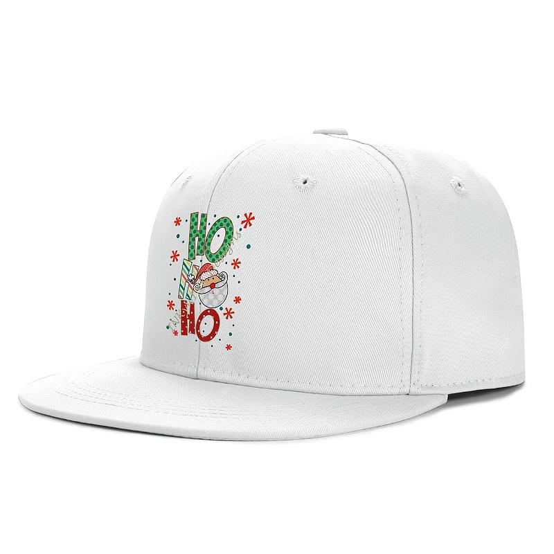 HO HO HO Santa Christmas Print Baseball Cap Unisex Casual Polyester Adjustable Streetwear Hat