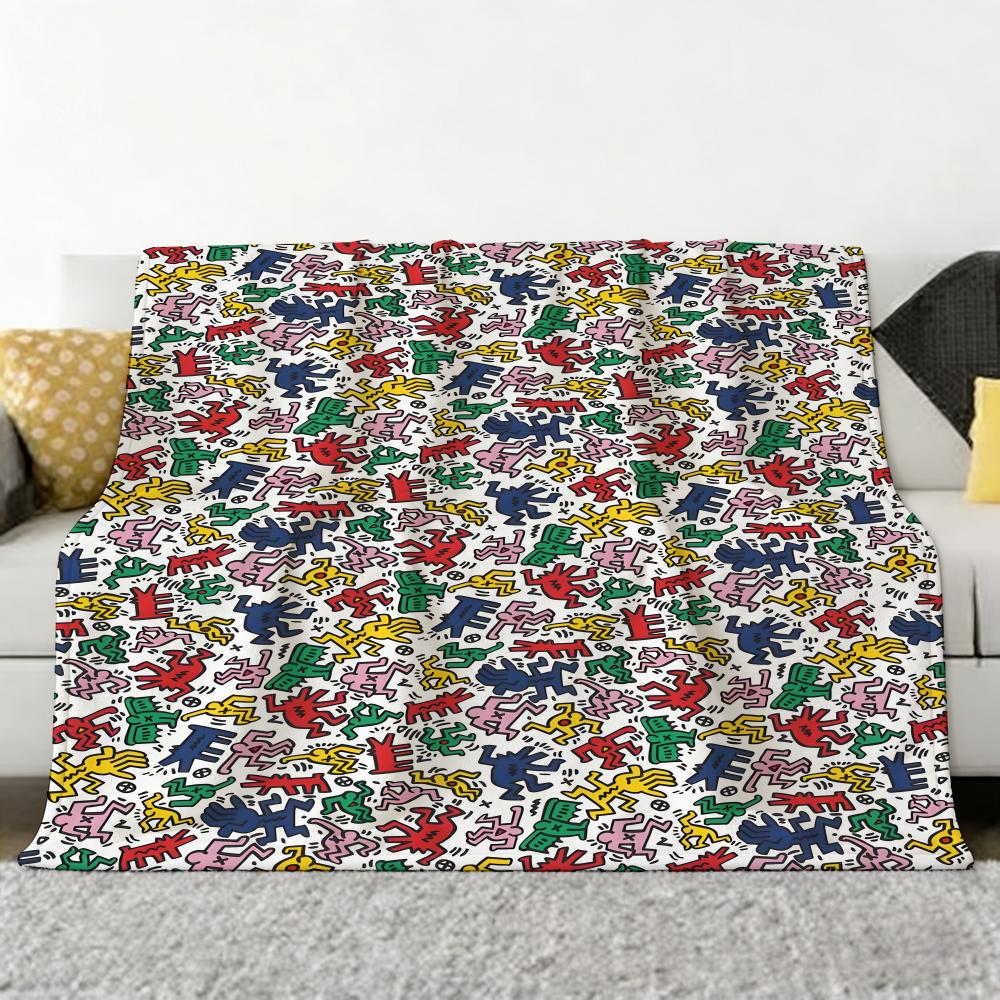 Artist K-Keith H-Haring Throw Soft Cozy Flannel Throw Blanket for Sofa Bedroom and More