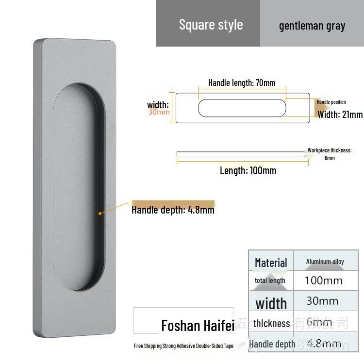 Self-Adhesive No-Drill Sliding Door Handle for Glass & Wardrobe
