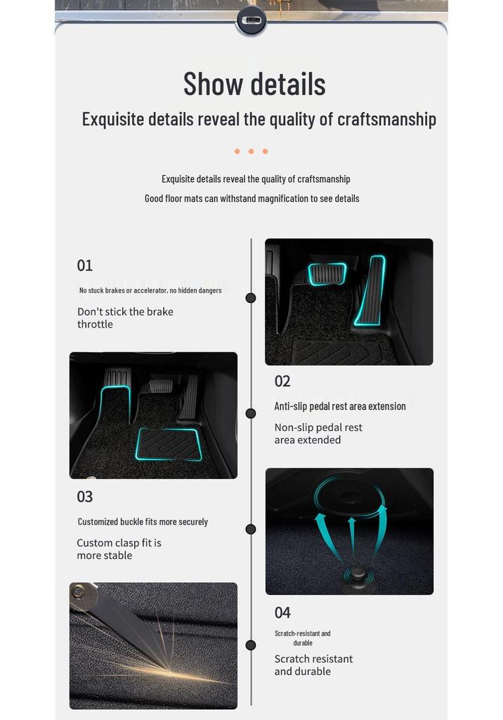 Compatible TPE Floor Mats for 26 BYD Song L DMI Models – Full Coverage, Custom EV Car Accessories
