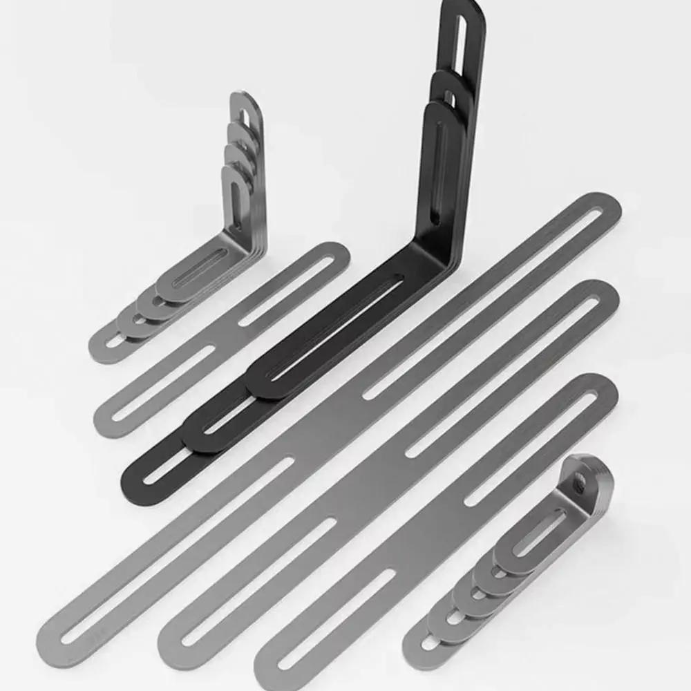 1/2Pcs Stainless Steel Angle Bracket Furniture Fastener Silver Corner Brace Joint 90 Degree Right Angle L Shape