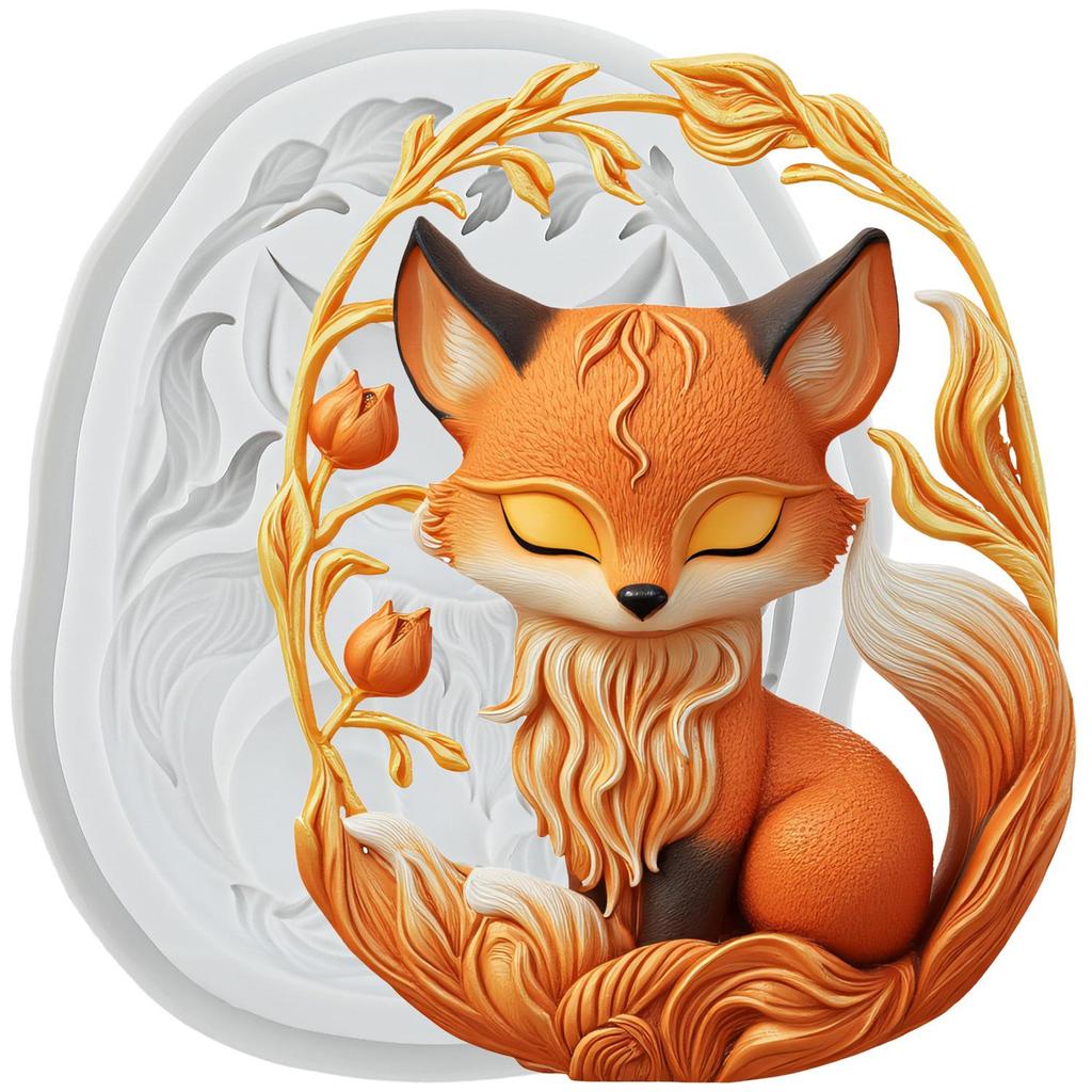 Fox Silicone Molds Animal Fox Fondant Mold Cake Decorating Tools Cupcake Topper Candy Chocolate Gumpaste Mold