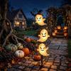 3 LED Lighted Halloween For Garden Stake with Witch Hat Bat Jack O Lantern Design for Yard Decor 45cm Metal Construction