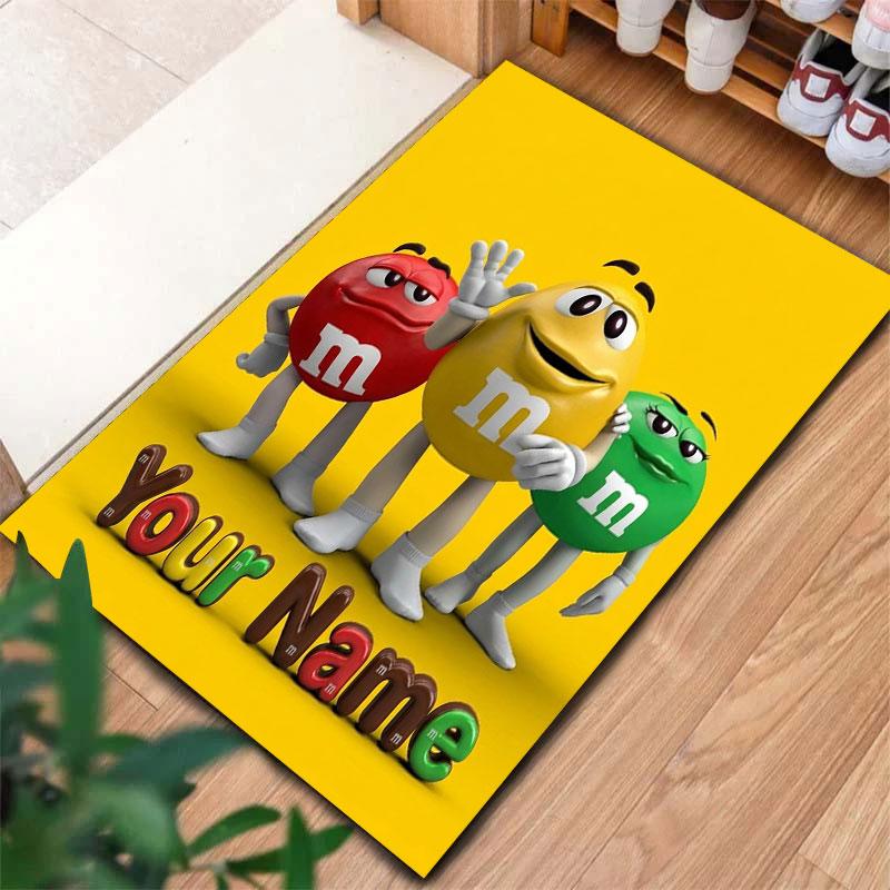 M&M's Custom Name Carpet Rug for Living Room Bedroom Home Sofa Decoration,Kids play Non-slip Floor Mat