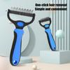 Pet Grooming Rake, Dual-Sided Stainless Steel Blades, Pet Deshedding And Dematting Brush, Undercoat Rake for Dogs Cats Thick Coats Detangling