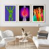 Colorful Dot Nude Girl Abstract Art Poster Print Sexy Woman Dance Rainbow Plant Canvas Painting Mural Living Bed Room Home Decor