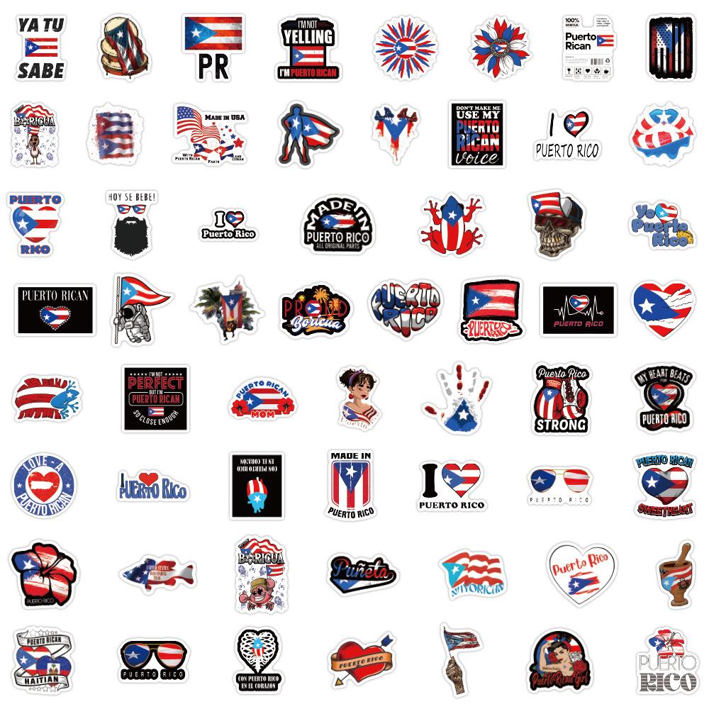 60 New Puerto Rico Graffiti Stickers DIY Decorative Notebook Guitar Personalized Waterproof Stickers