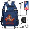 Anime Print USB Charging Backpack for Teens Students Unisex Casual Large Capacity Travel Daypack