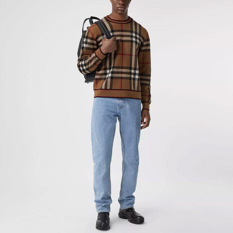 Burberry Men Naylor Check Sweater Brown 80366031