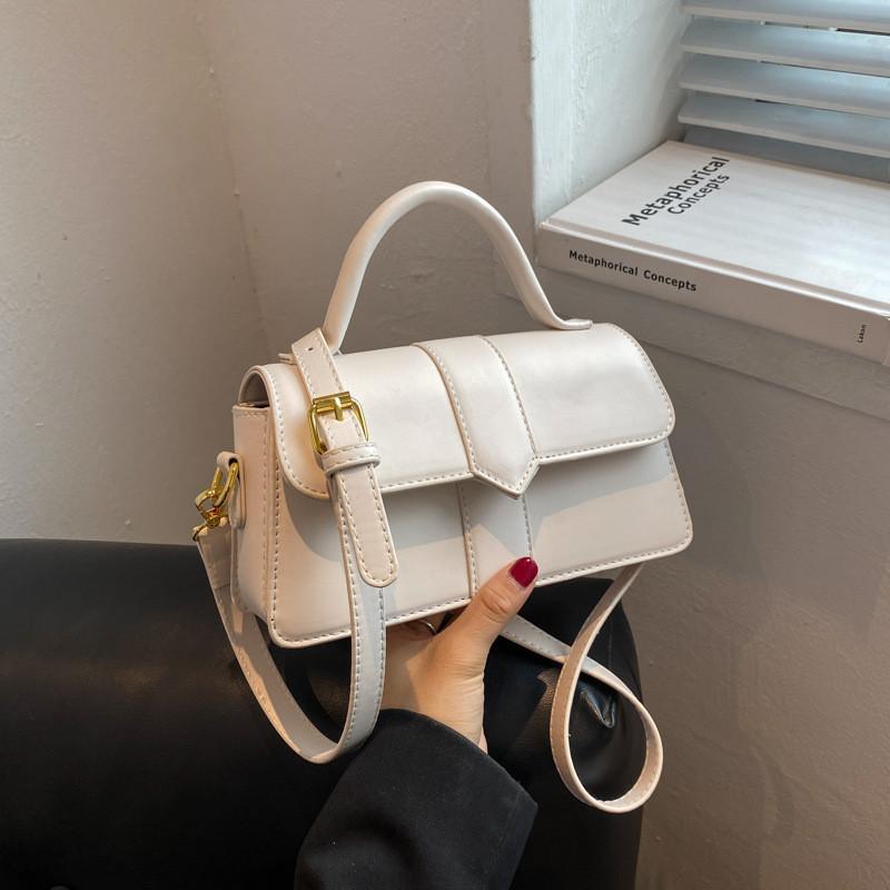 2023 New Pure Color Retro Vintage Delicate Handheld Stylish Embroidery Thread Shoulder Crossbody Square Bag