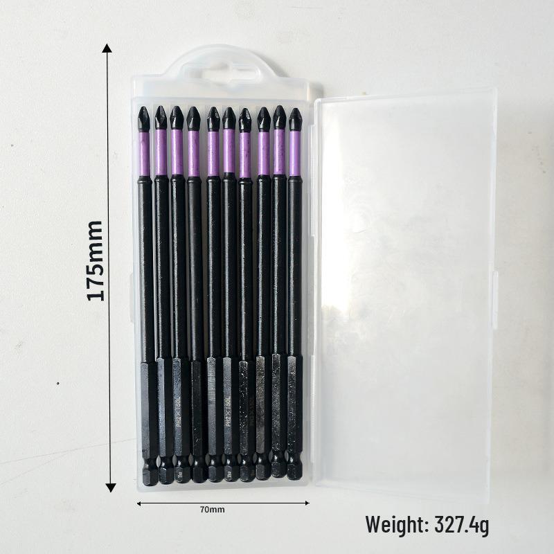 Shock-resistant Magnetic Phillips Screwdriver Bits with Anti-slip Teeth