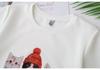 2026 Summer Korean Style Loose Fit Cartoon Cat Print Plus Size Pullover T-shirt for Women