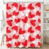 Pink Red Shower Curtain Love Heart Print Waterproof Bathroom Decor 3D Printing Bath Mat Set for Bathroom Accessories Decoration
