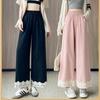 Lace Lace Splicing Pants Women Spring Summer High Waisted Wide Legged Trousers Loose Skinny Casual Stylish Straight