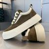 Shoes New Casual Board Shoes Student Leather Surface Waterproof and Non-slip Thick Sole Heightening Sports Shoes