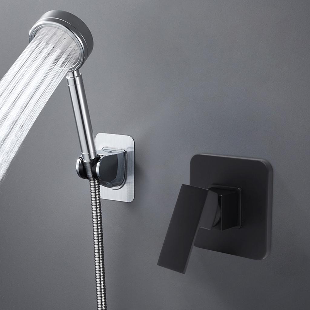 Single-function Shower Mixing Valve Wall Mount Black Shower Handle Valve Kit Chrome Plating Wrench Type Shower Valve Set