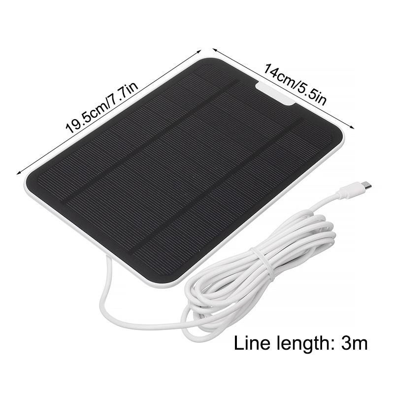 50W Outdoor Solar Power Charger With 3m/10Ft 5V USB Charging Cable Micro Waterproof Solar Panel for Security Camera